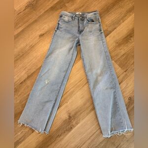 Kensie Light Blue Flared Wide-Leg Jeans